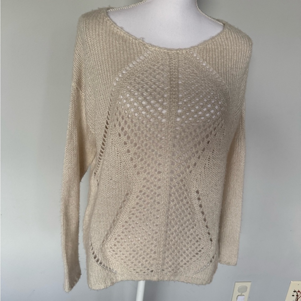 Delia*s Cream Knit Sweater | L | EUC | Cozy | Neutral | Relaxed Fit - Picture 3 of 9